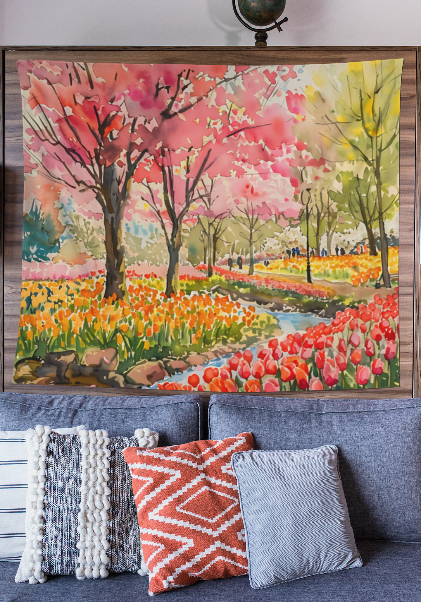 Floral Tulip Tapestry – Brighten Your Space Beautifully