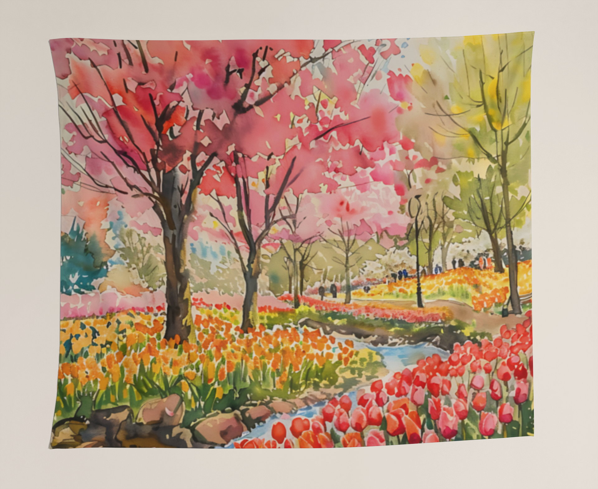 Floral Tulip Tapestry – Brighten Your Space Beautifully